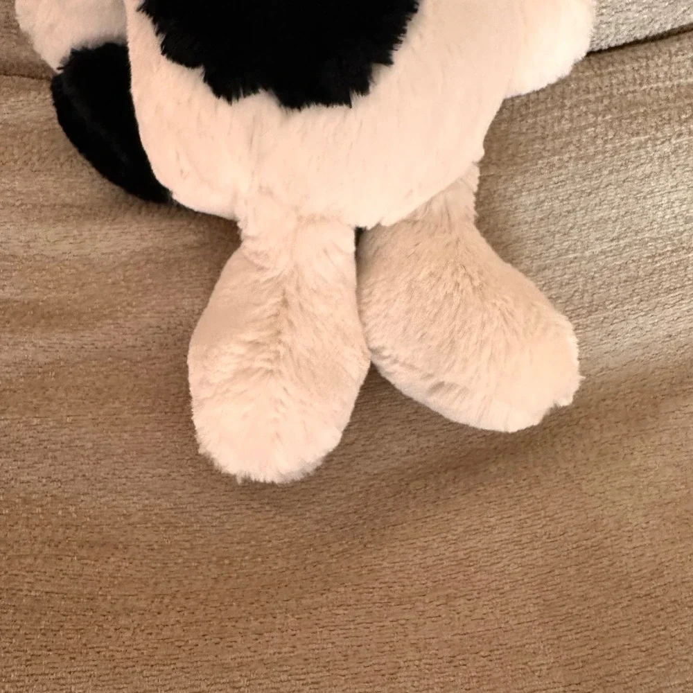 Jellycat Bashful Black & Cream Puppy Medium Spotted Dog Plush Cream Modern